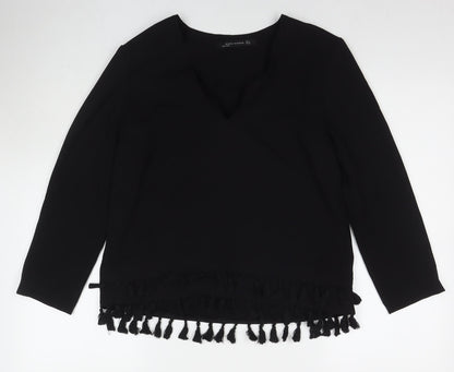 Womens UK Size S Zara Black Basic Blouse