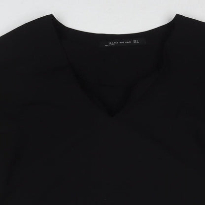 Womens UK Size S Zara Black Basic Blouse