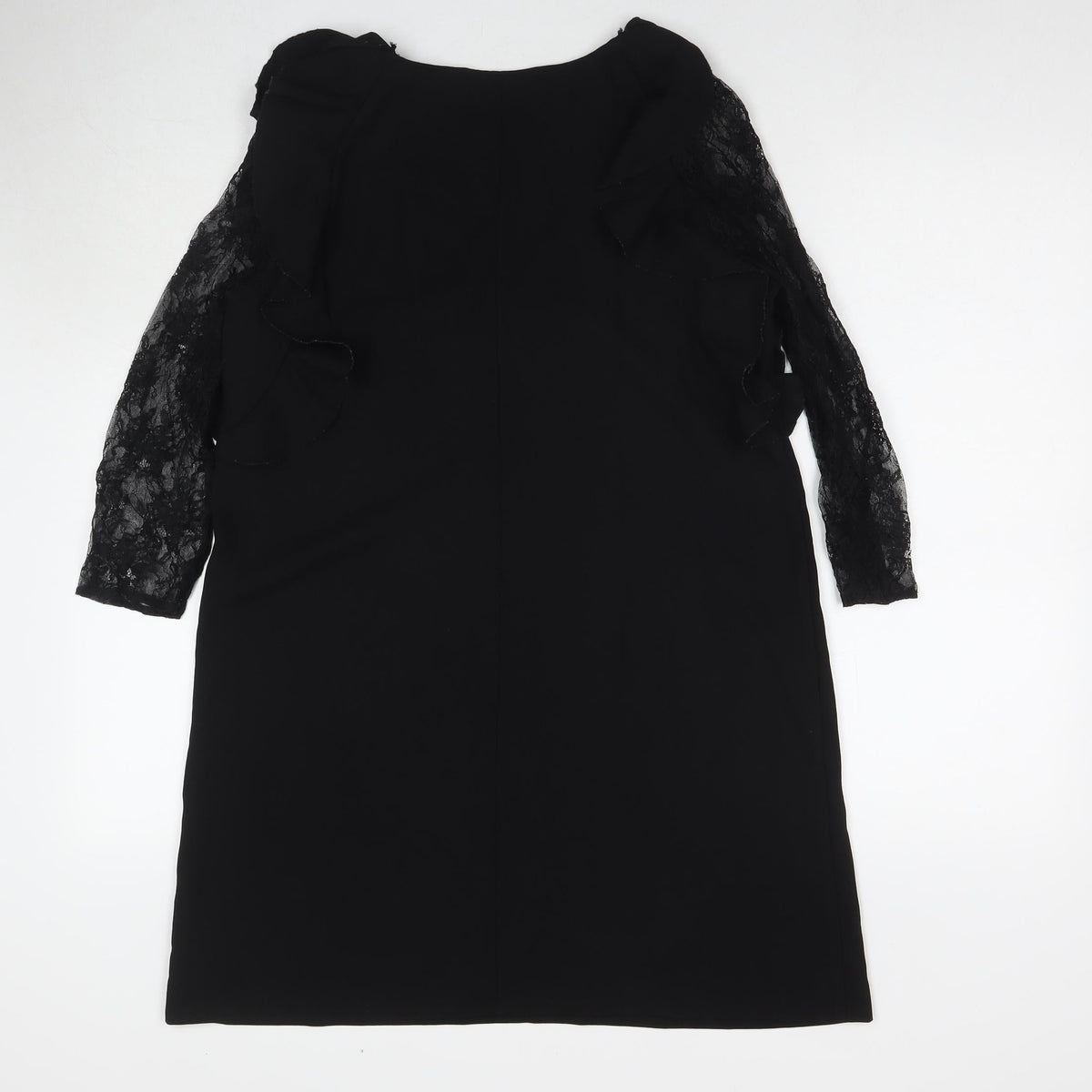 Zara Womens Black Polyester A-Line Size S Round Neck Pullover