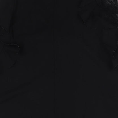 Zara Womens Black Polyester A-Line Size S Round Neck Pullover