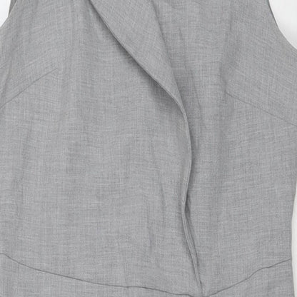 NEXT Womens Grey Polyester A-Line Size 14 Round Neck Zip