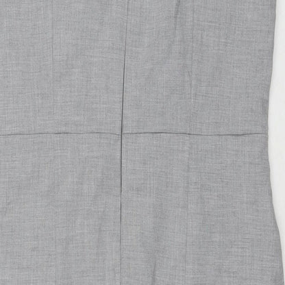 NEXT Womens Grey Polyester A-Line Size 14 Round Neck Zip