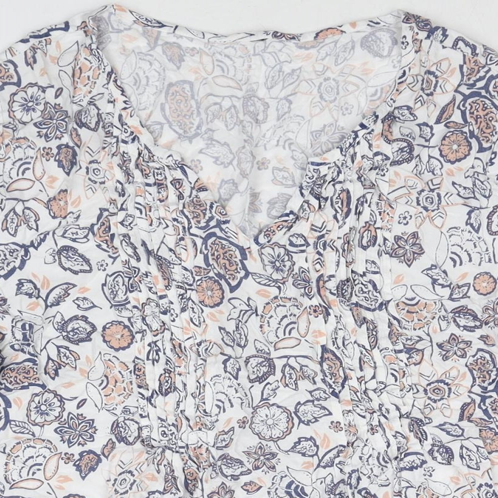 Womens UK Size 14 Arcadia White Basic T-Shirt