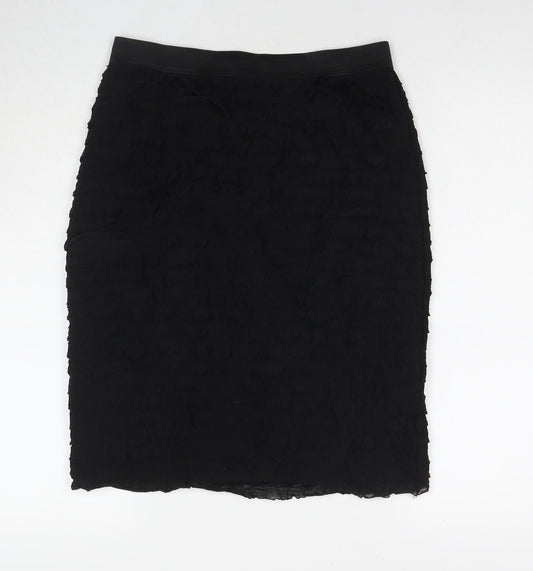 Marks and Spencer Womens Black Polyester A-Line Skirt Size 14