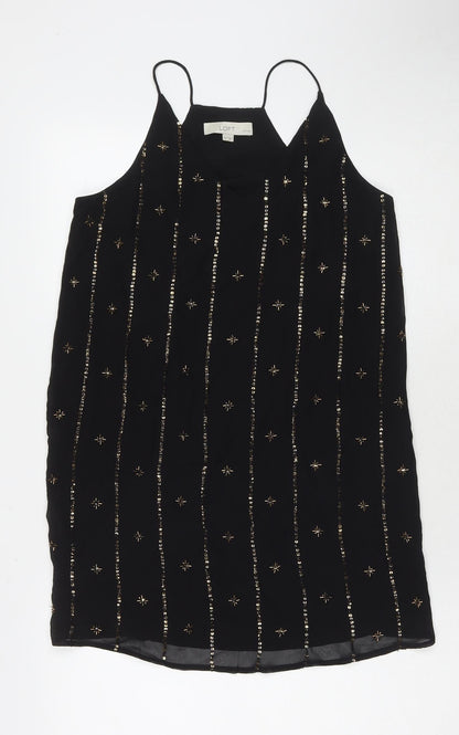 LOFT Womens Black Polyester A-Line Size XS Round Neck Pullover - Sequin Detail