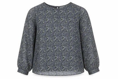 Next Womens Grey Floral Polyester Basic Blouse Size 18 Round Neck