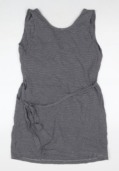 Gap Womens Black Striped Cotton A-Line Size L V-Neck Pullover