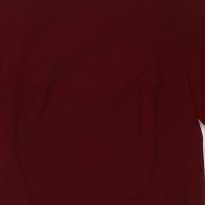 Marks and Spencer Womens Red Polyester A-Line Size 8 Round Neck Pullover