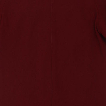 Marks and Spencer Womens Red Polyester A-Line Size 8 Round Neck Pullover