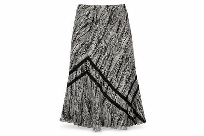 Marks & Spencer Womens Brown Geometric Linen Maxi Skirt Size 14