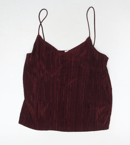 Womens UK Size S H&M Red Basic Tank