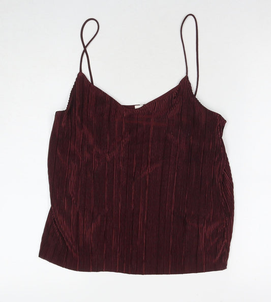 Womens UK Size S H&M Red Basic Tank
