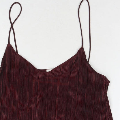 Womens UK Size S H&M Red Basic Tank