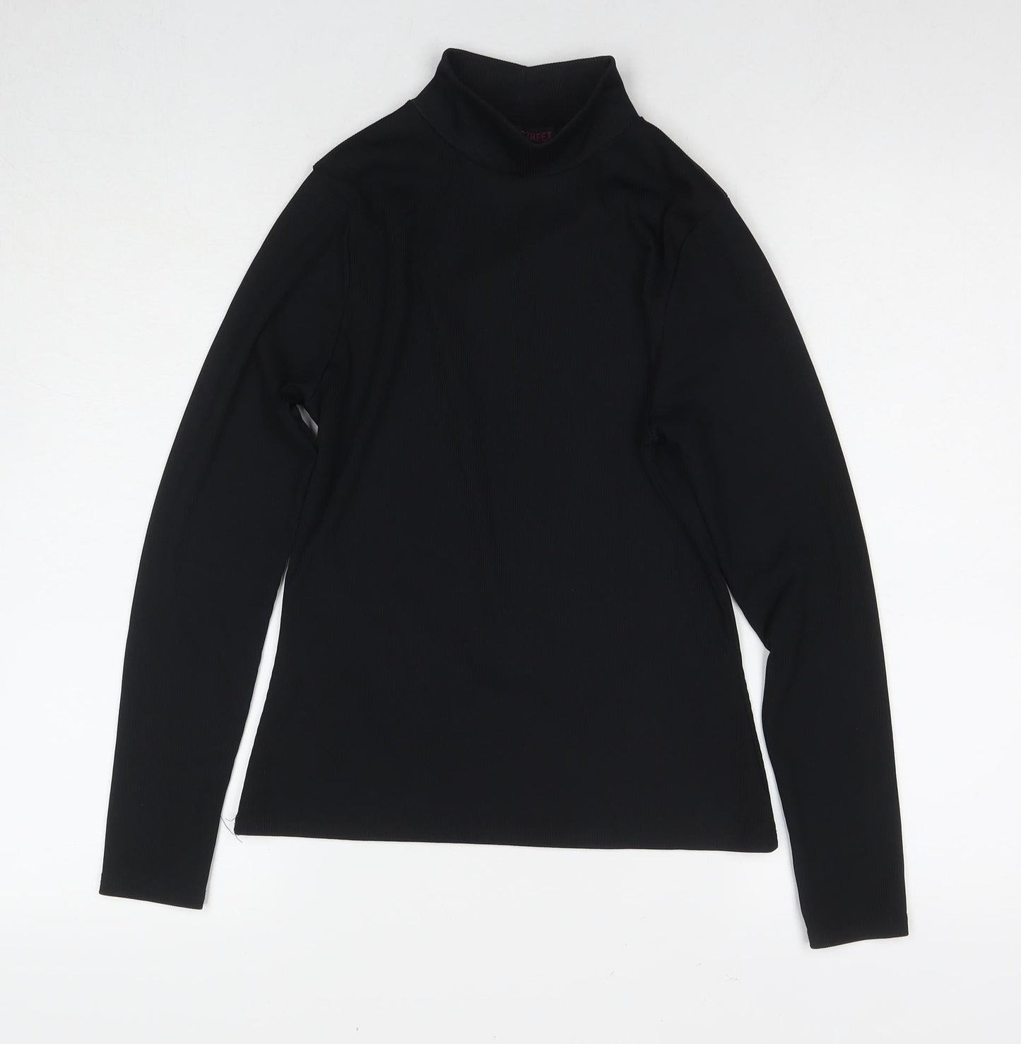 Womens UK Size 10 Edge Street Black Basic T-Shirt