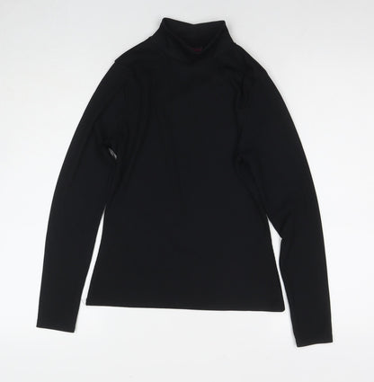 Womens UK Size 10 Edge Street Black Basic T-Shirt