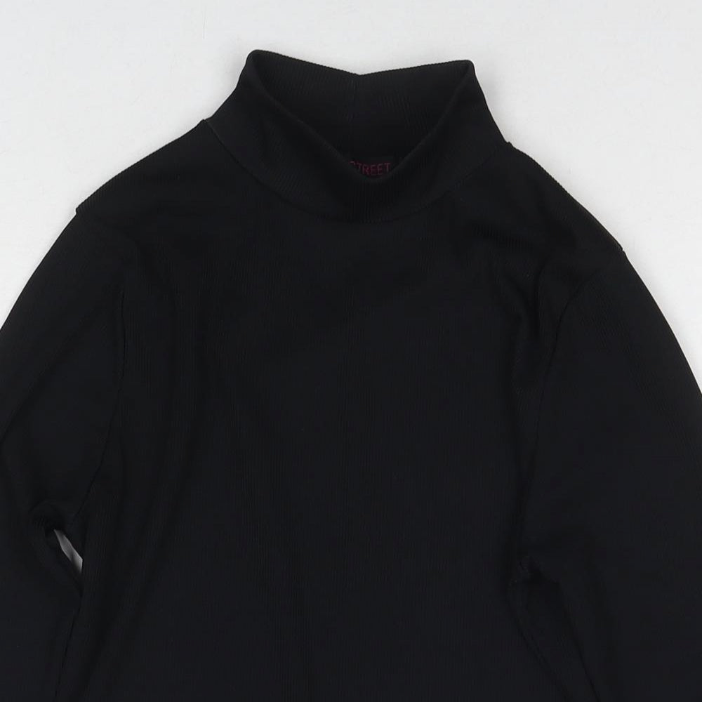 Womens UK Size 10 Edge Street Black Basic T-Shirt