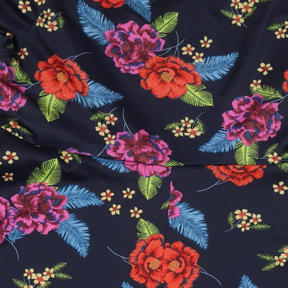 New Look Womens Multicoloured Floral Polyester Fit & Flare Size 18 Off the Shoulder Pullover