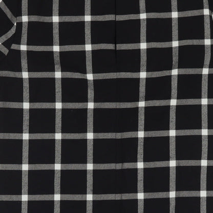 FOREVER 21 Womens Black Check Polyester A-Line Size M Round Neck Pullover