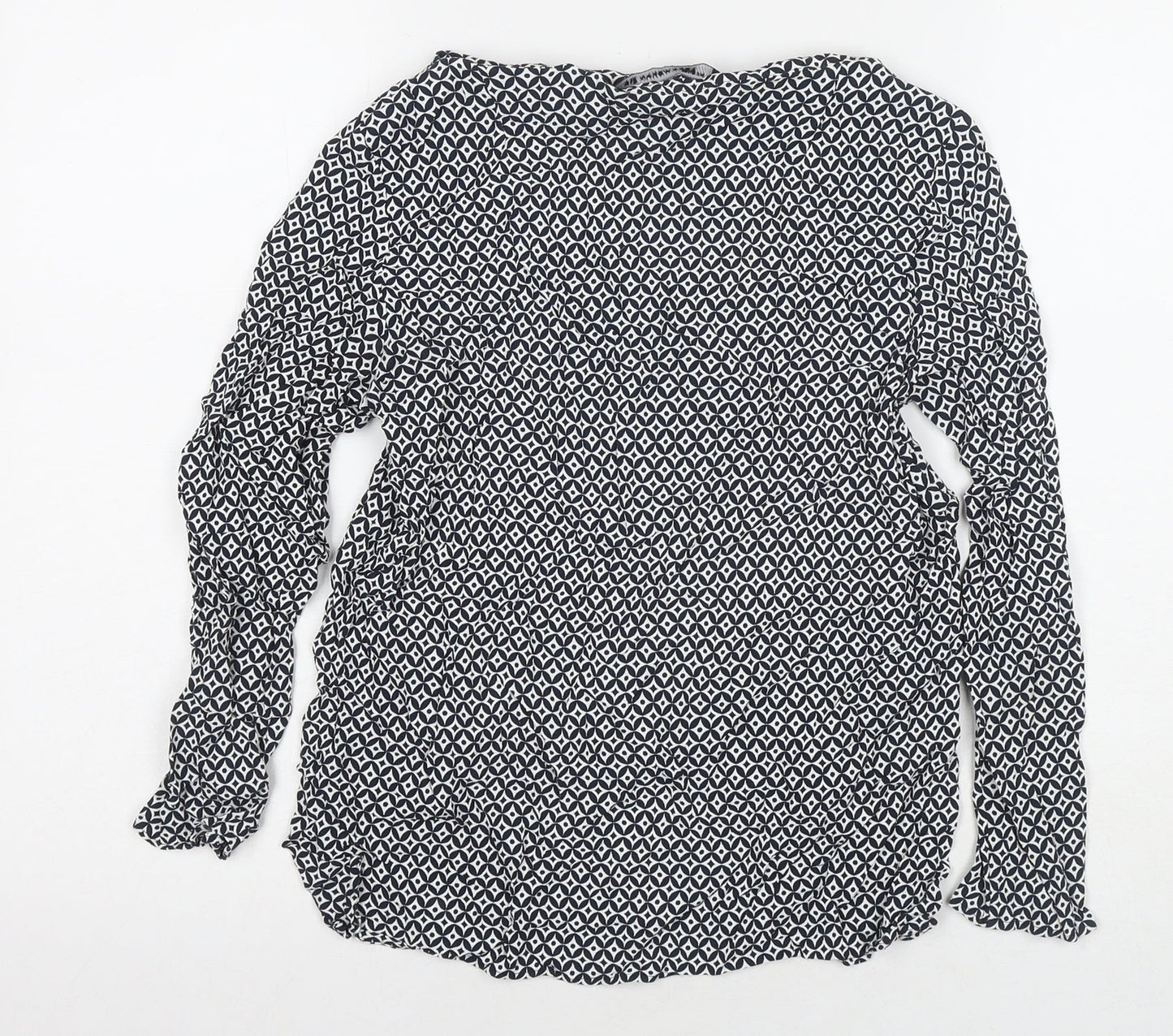 Womens UK Size L Zara Black Basic Blouse