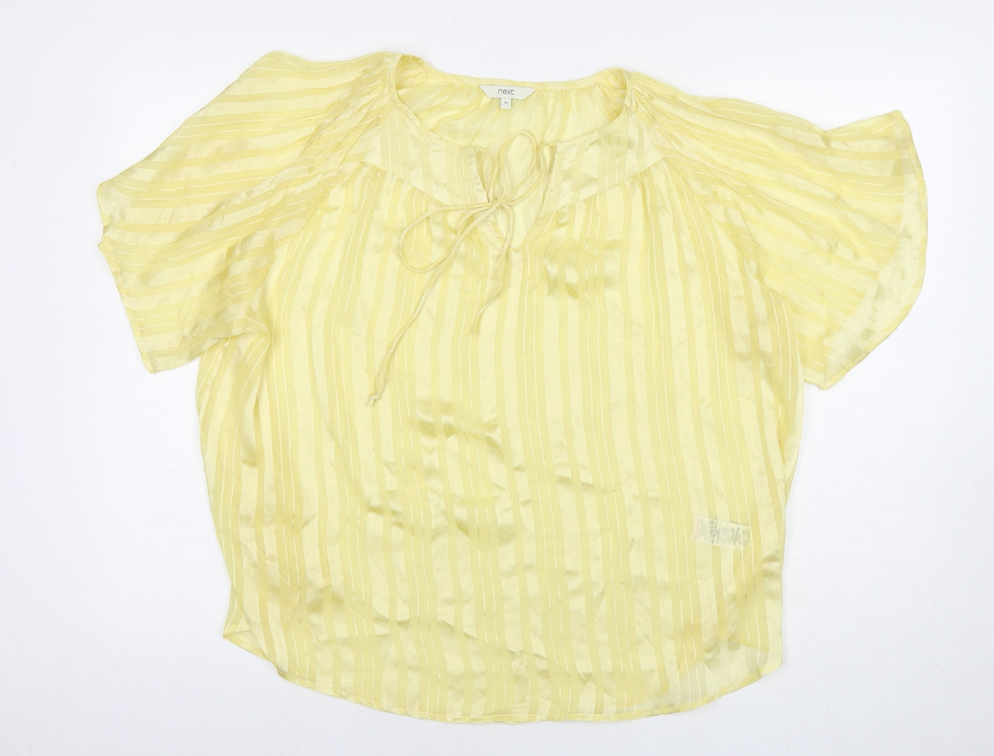 Womens UK Size 10 NEXT Yellow Basic T-Shirt