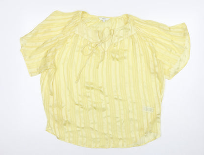 Womens UK Size 10 NEXT Yellow Basic T-Shirt