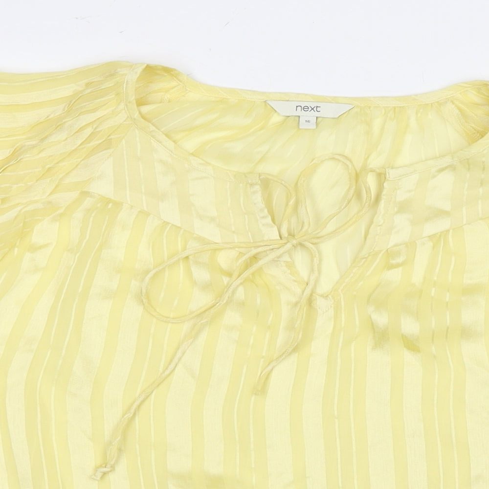 Womens UK Size 10 NEXT Yellow Basic T-Shirt