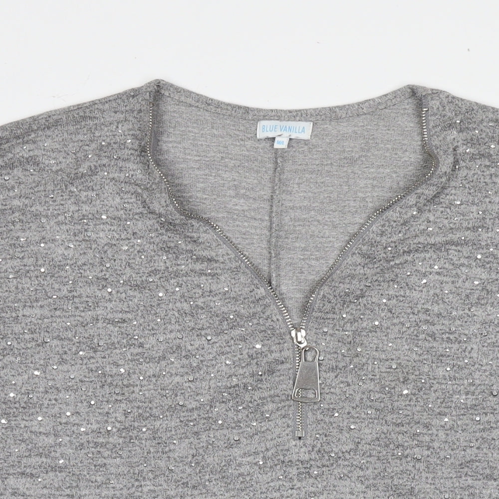 Womens UK Size M Blue Vanilla Grey Pullover Jumper
