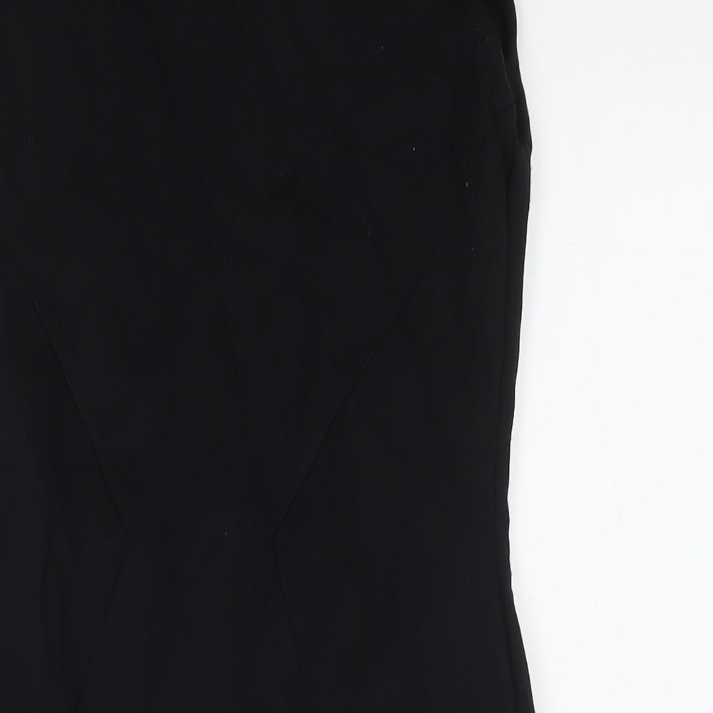 Marks and Spencer Womens Black Viscose A-Line Size 8 Round Neck Pullover