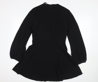 Zara Womens Black Polyester Fit & Flare Size S Round Neck Pullover