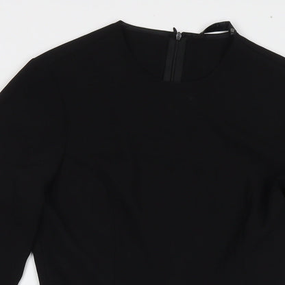 Zara Womens Black Polyester Fit & Flare Size S Round Neck Pullover