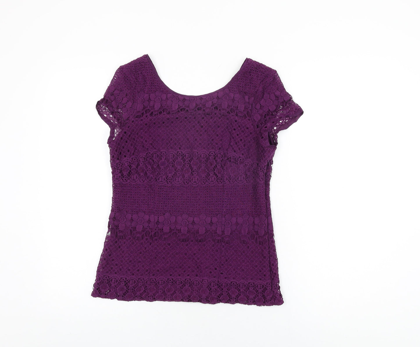 Womens UK Size 10 Kaliko Purple Basic T-Shirt