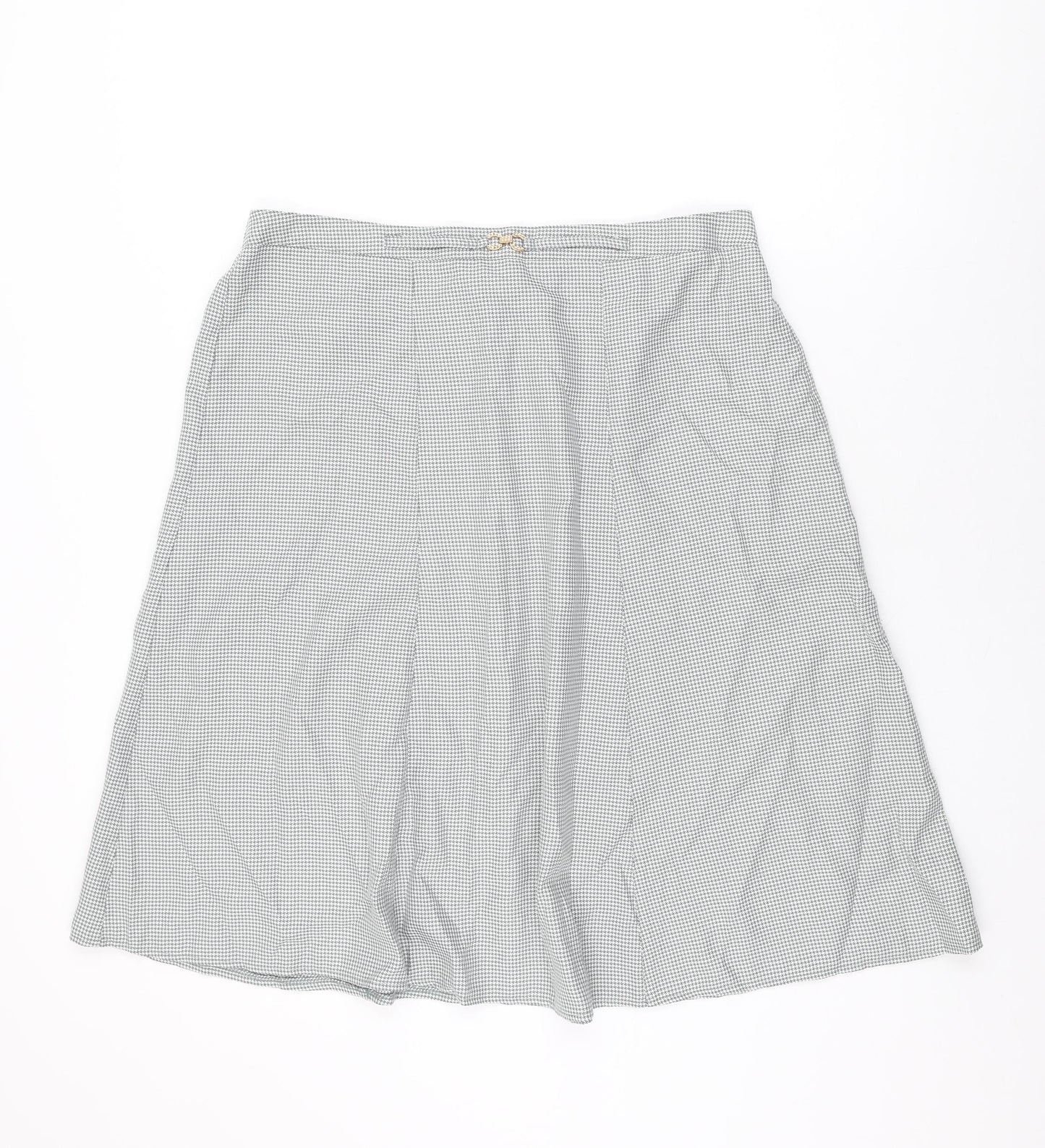 Damart Womens Grey Geometric Polyester Swing Skirt Size 20