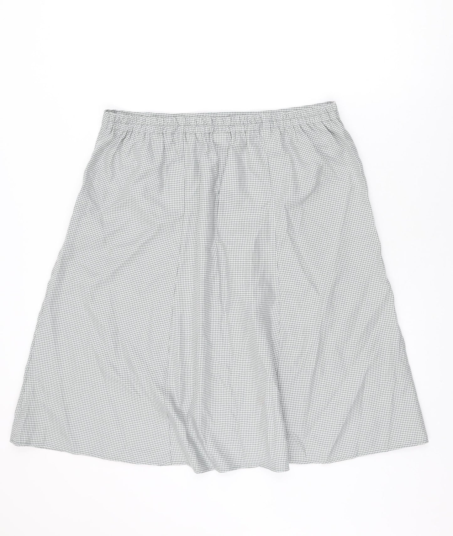 Damart Womens Grey Geometric Polyester Swing Skirt Size 20