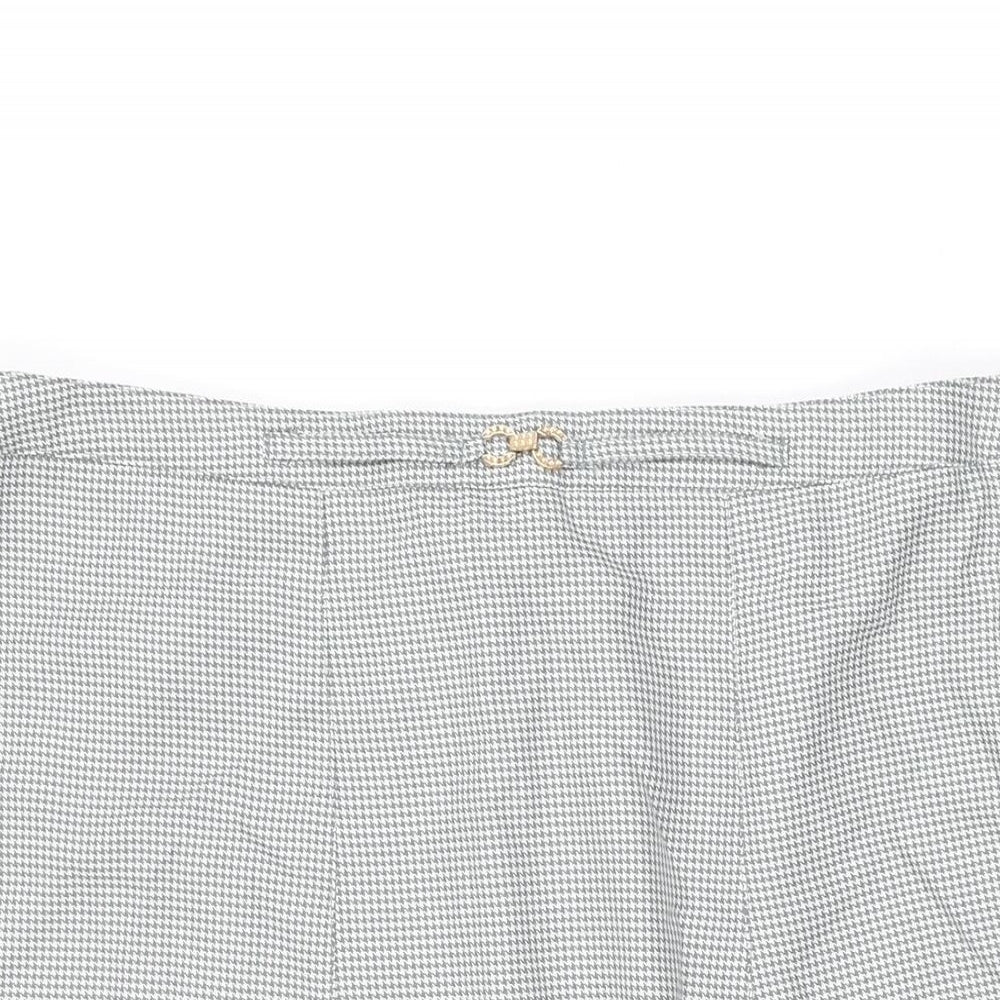 Damart Womens Grey Geometric Polyester Swing Skirt Size 20