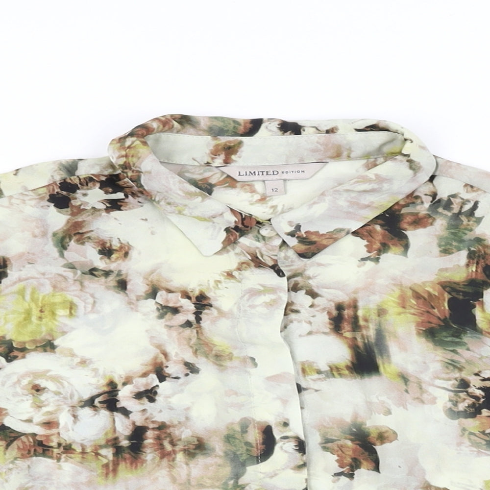 Womens UK Size 12 Marks and Spencer Beige Basic Button-Up