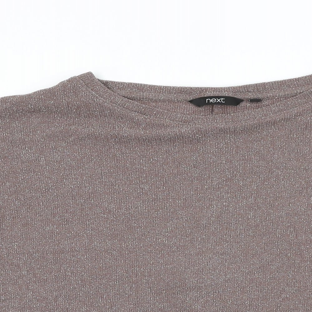 Womens UK Size 10 NEXT Brown Basic T-Shirt
