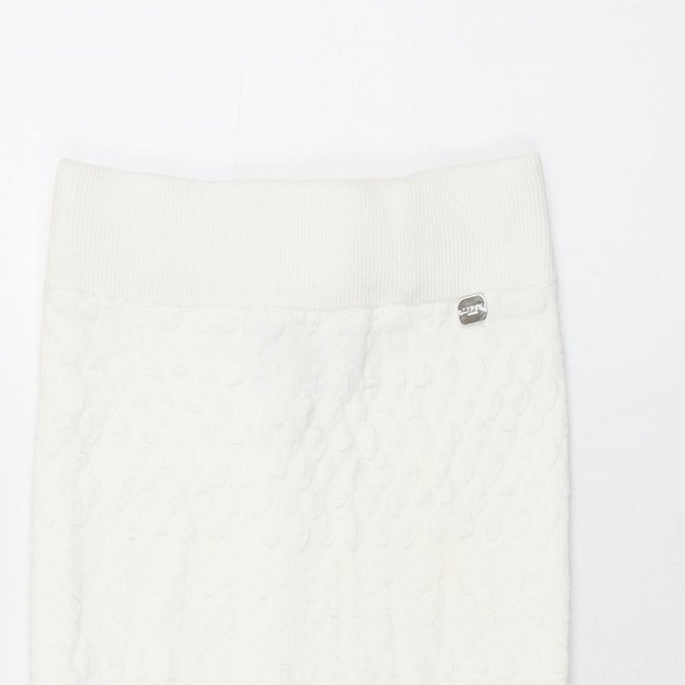 Lipsy Womens White Geometric Polyester Straight & Pencil Skirt Size 8