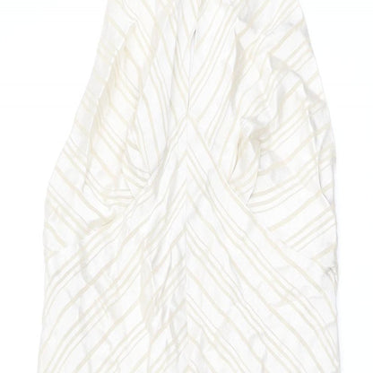 Topshop Womens Beige Striped Viscose A-Line Size 10 Halter Zip