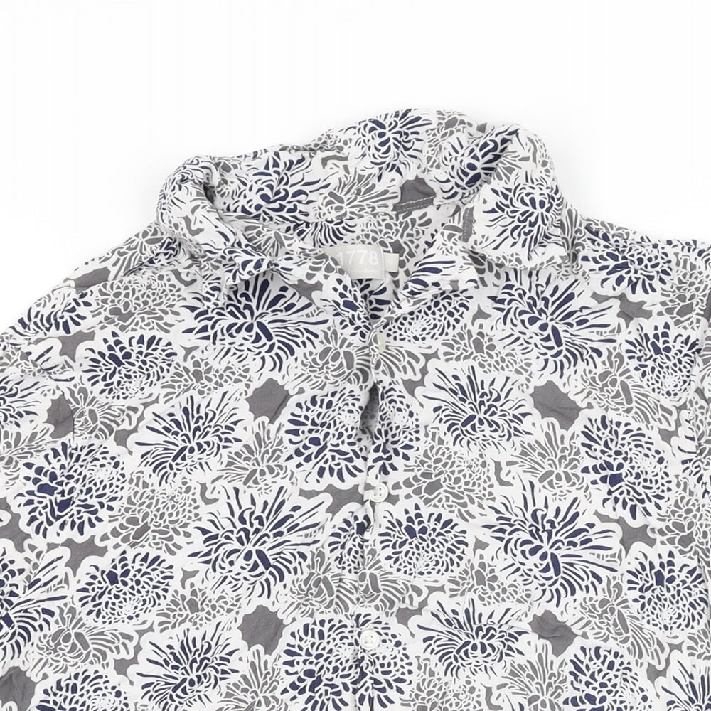 Womens UK Size S Debenhams White Basic Button-Up