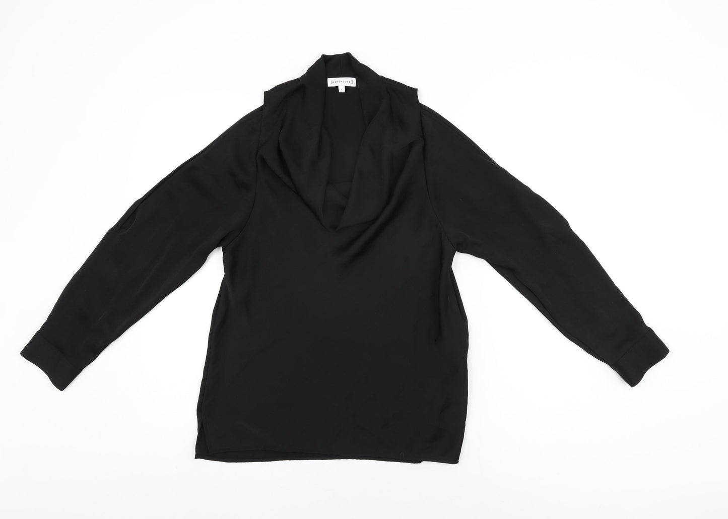 Womens UK Size 8 Warehouse Black Basic Blouse