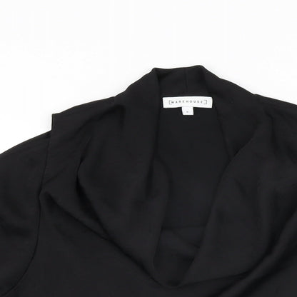 Womens UK Size 8 Warehouse Black Basic Blouse