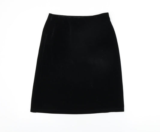 Marks and Spencer Womens Black Polyester A-Line Skirt Size 10