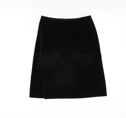 Marks and Spencer Womens Black Polyester A-Line Skirt Size 10