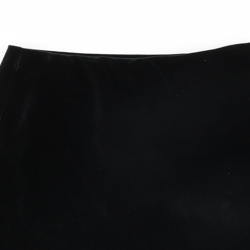 Marks and Spencer Womens Black Polyester A-Line Skirt Size 10