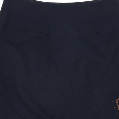 NEXT Womens Black Geometric Wool Swing Skirt Size 12 Zip