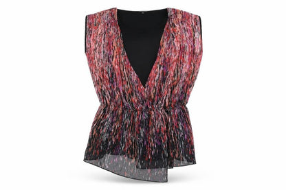 Marks & Spencer Womens Black Geometric Polyester Basic Blouse Size 12 Round Neck