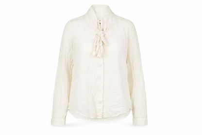 H&M Womens Ivory Viscose Basic Button-Up Size 10 Round Neck