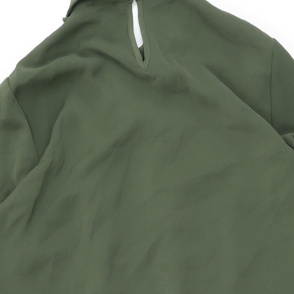 Vokalis Womens Green Polyester Shift Size 14 Collared Button