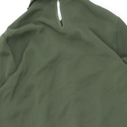 Vokalis Womens Green Polyester Shift Size 14 Collared Button
