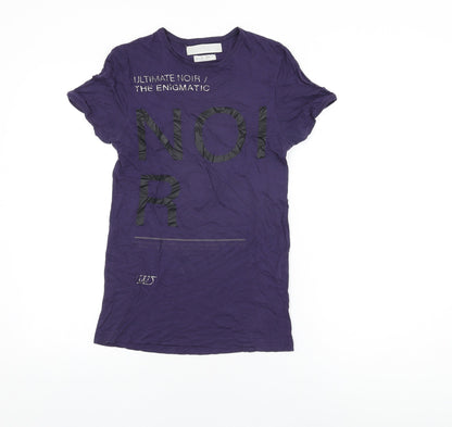 Womens UK Size S Zara Blue Basic T-Shirt